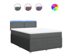 Box Spring Bed, Box Spring Beds Vidaxl Cinzeto Tecido (140 X 190 Cm)