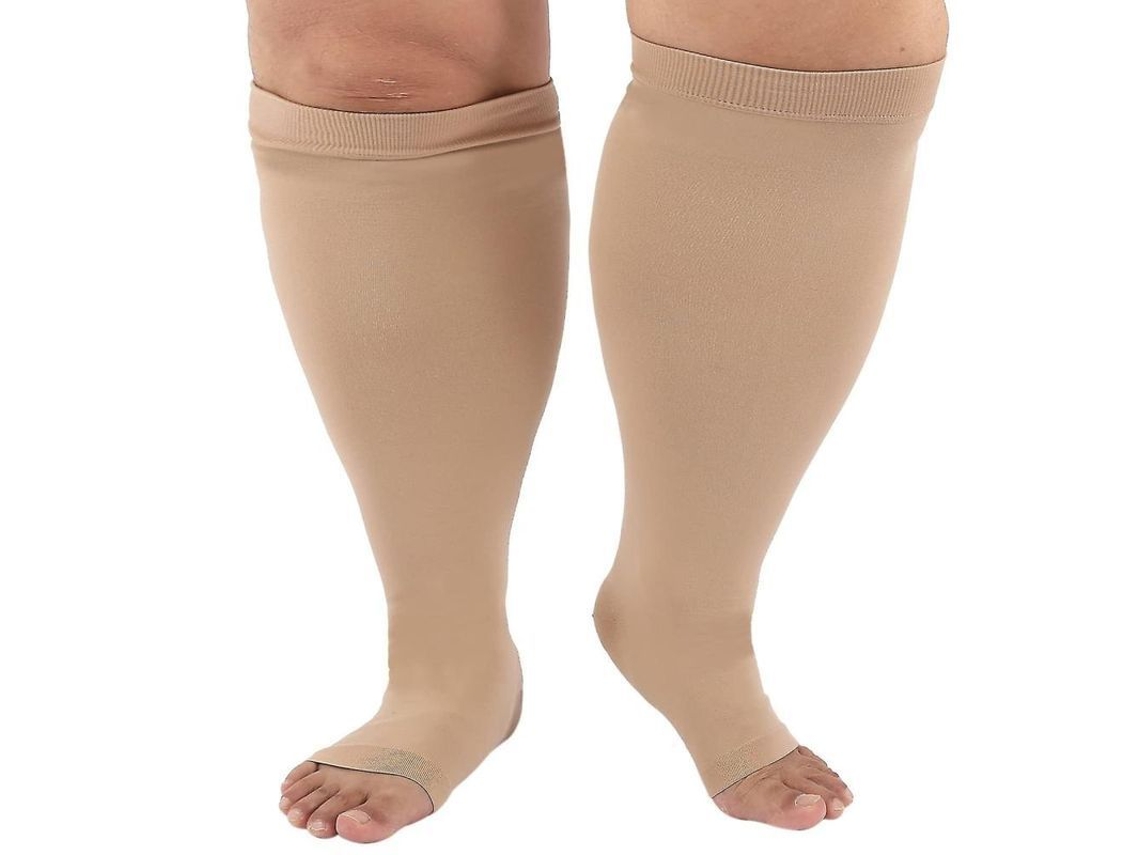 Meias de compressão 20-30mmHg, para homem e mulher, tamanho grande, algodão, transpirable, para viagens e esporte, XL, S/MARCA