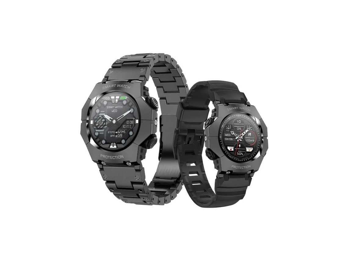 Relógio inteligente masculino Bestvite com tela AMOLED de 1,19", à prova d'água até 5 ATM, preto