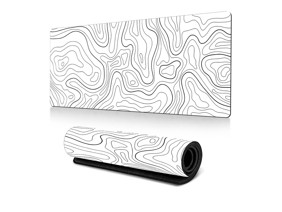 Mousepad Gamer Contour Branco Grande Para Teclado E Mouse Olysi Shop