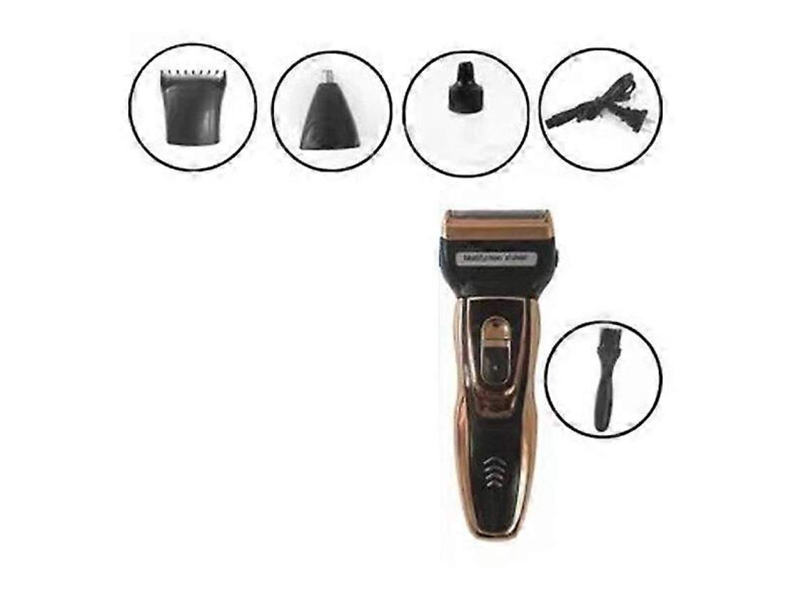 Barbeador Elétrico Multifuncional, Com Acessórios Para Barba, Nariz E Cabelo