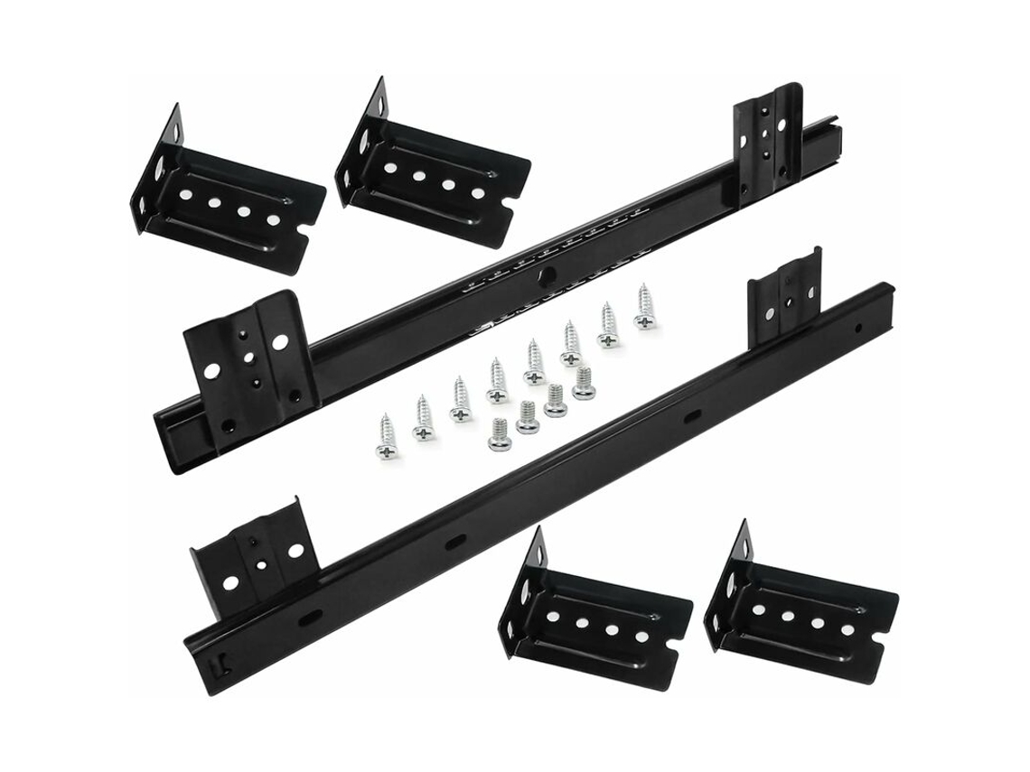 Corrediças Para Gaveta De 350 Mm Com Rolamentos De Esferas Para Bandeja De Teclado (1 Par) Pretas