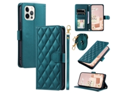 Capa Pega Para Iphone 12 Pele Sintética Verde