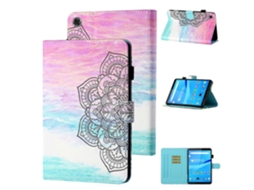 Capa De Couro Inteligente Para Tablet Lenovo Tab M10 De 3ª Geração Com Desenho Colorido E Costura.