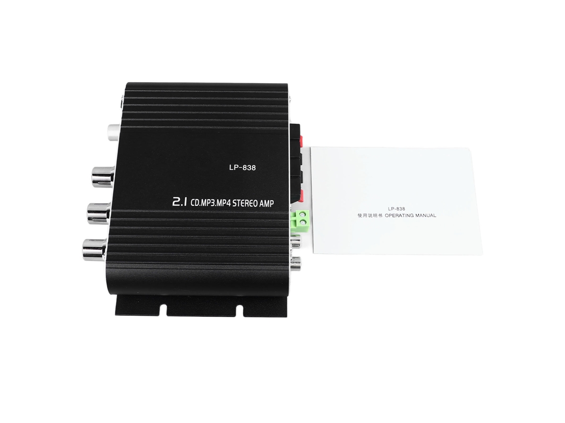 Aetheria amplificador de Som Estéreo 2.1 Canais Mix, Liga de Alumínio Preto, Compacto e Durável