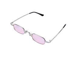2026 gafas de Sol Cuadradas Claras Retro Punk para Mujer Con Marco Metal Rosa Y Plata Uv400