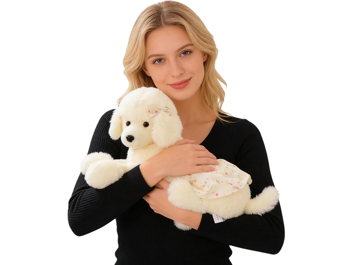 Cachorro De Pelúcia, Poodle Branco Pelúcia Simulação Cachorro, Boneco