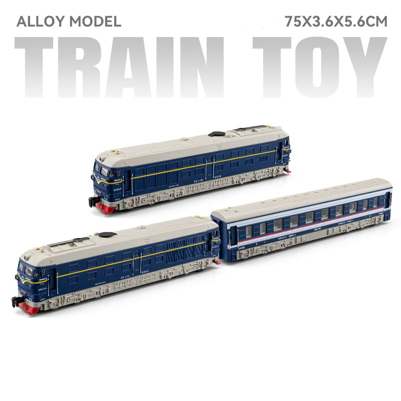 (3 Seções Azuis) Modelo De Trem Em Escala 1:32 Com Portas Que Abrem, Música E Luzes.