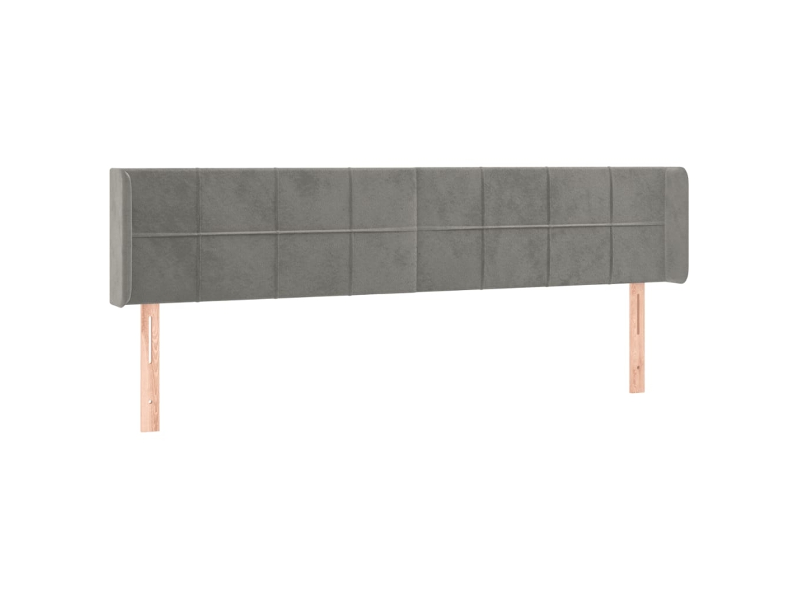 Cabeceira de Cama com Abas Veludo Cinzento Claro MAISON EXCLUSIVE (147x16x78 cm)