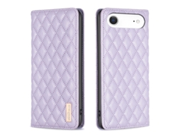 Capa Binfn Para Iphone Air Com Fecho De Diamante Em Couro Roxo