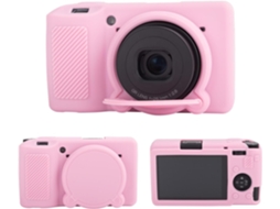 Capa Silicone HEXINYIGJLY para Ricoh Gr Iii/gr Iiixtampa Objetiva Removível, Acesso Tripé Rosa