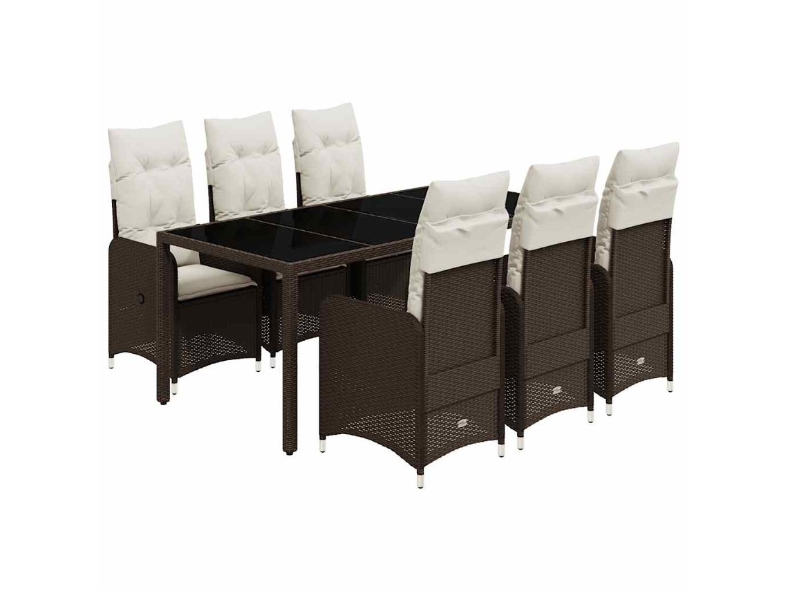 Bistro Set, Bistro Sets Vidaxl Marrom Rattan / Vime (190 X 90 X 75 Cm)