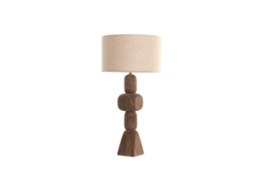 Abajur de Mesa em Linho Natural com Cabo em Formato de Manga, 40x40x80cm ALEXANDRA HOUSE LIVING