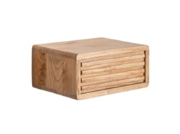 Sklum Pack De 2 Mesas De Cabeceira Flutuantes Retangulares 45x30 Cm Em Madeira Deleyna Madera De Mindi Castanho Madeira Natural