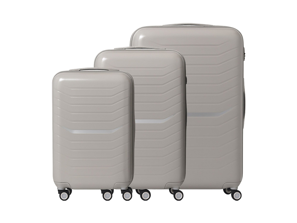 Conjunto De 3 Malas Rígidas Com Fechadura Tsa E Rodas 360°