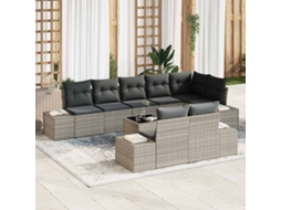 Vidaxl Conjunto De Sofá De Jardim 9 Unid. Cinzento-claro
