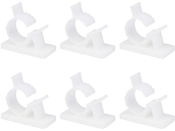 Pacote Com 20 Presilhas Autoadesivas De Plástico Branco Para Cabos Com Design Ajustável.