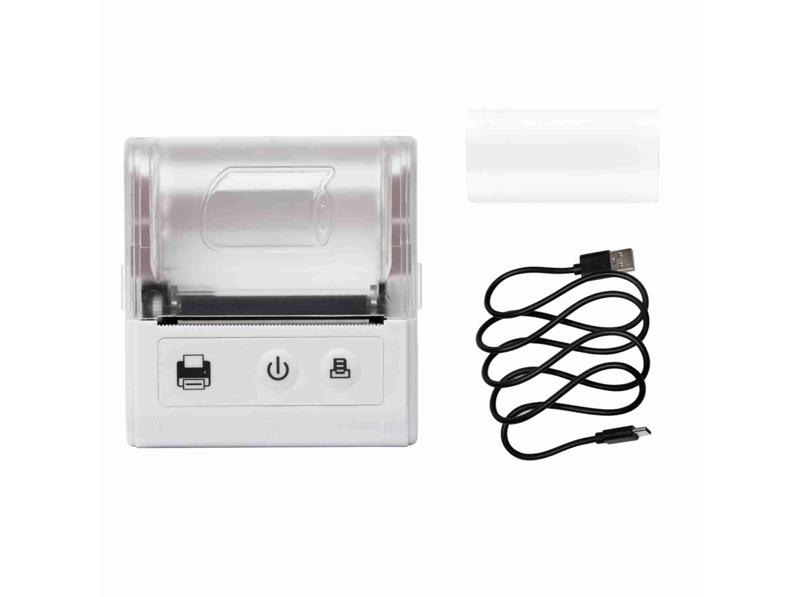 Impressora Térmica Portátil Mini 57mm Sem Fio Usb Bt Para Restaurantes E Lojas Com Papel Incluído