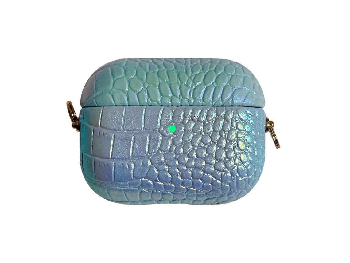 Estojo para fones de ouvido em policarbonato com estampa colorida de crocodilo e cabo metálico resistente a perdas. GIECY