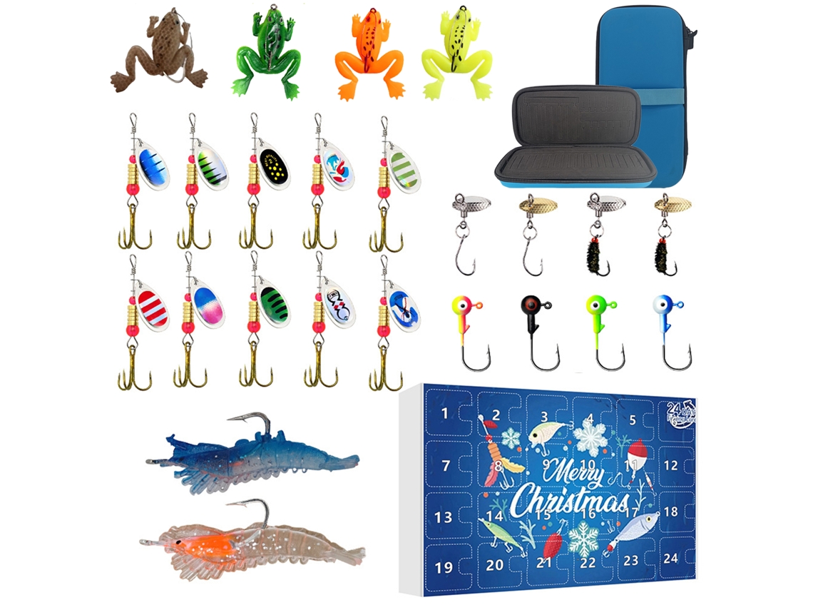 Laxiscreed Set De Pesca De Natal Com Contagem Decrescente De 24 Dias Para Entusiastas