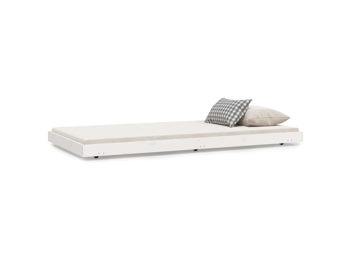 Bed Frame, Bed Frames Vidaxl Branco Madeira De Pinho (90 X 200 Cm)