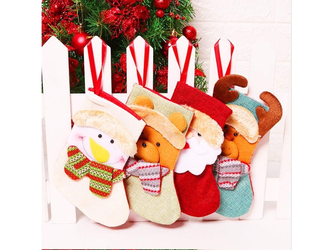 Medias De Navidad 8 Piezas Bolsas Calcetines Para Chimenea Árbol De Navidad Adorno