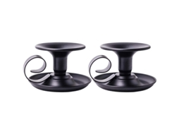 Suporte Para Velas Taper De Ferro Retrô, Conjunto De 2, Preto, Para Velas De 0,86 Polegadas, Decoração Multifuncional