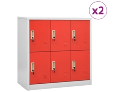 Locker Cabinet, Locker Cabinets Vidaxl Vermelho Aço (n/a)