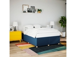 Estrutura De Cama Sem Colchão 160x200 Cm Tecido Azul