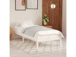 Vidaxl Estrutura Cama Pequena Solteiro 75x190 Cm Madeira Maciça Branco