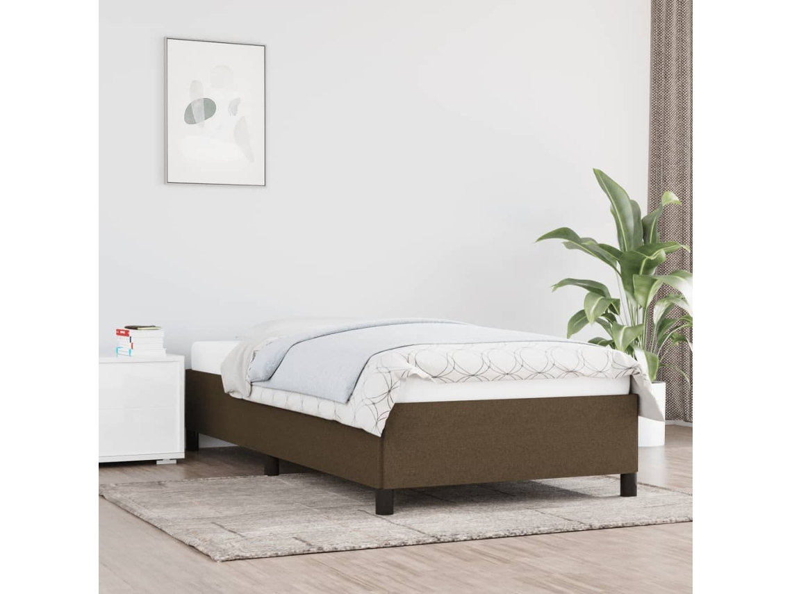 Vidaxl Estrutura De Cama Sem Colchão 80x200 Cm Tecido Castanho-escuro