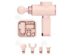 Inn Massagem Muscular 5 Velocidades 2000mah Com 4 Cabeçotes De Massagem Relaxante Profunda Em Todas As Direções Amplitude De 6 Mm Rosa Innovtec