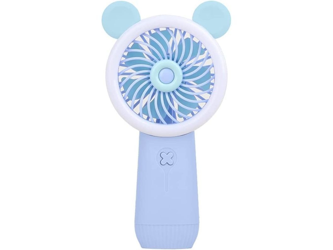 Ventilador mini portátil USB, dobrável, silencioso, para estudantes, azul