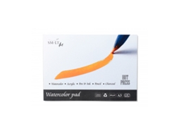 Bloco De Papel Aquarela Smlt Liso A3 260g 20 Folhas Para Artistas