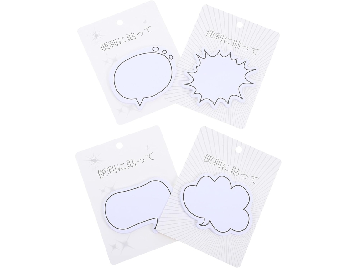 Mémo Pratique 4 Cadernetas De 30 Páginas Papel Branco Adesivo Em Forma De Bulas Para Prêmio De Notas E Maison