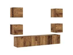 Tv Cabinet Set, Tv Cabinet Sets Vidaxl Marrom Madeira Processada (n/a)