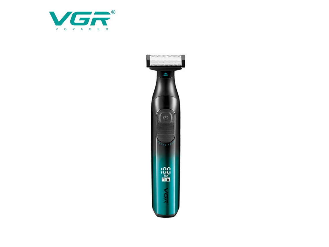 (verde) Barbeador Elétrico 2 Em 1 Com Visor Digital - À Prova D'água E Recarregável