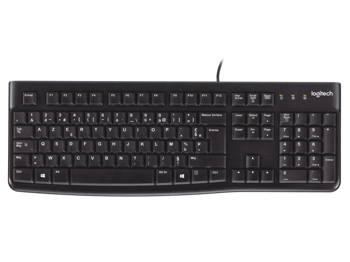 Teclado Logitech K120 (Com Cabo - Layout Francês - Teclado Numérico)