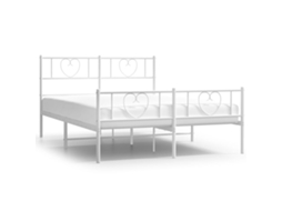 Bed Frame, Bed Frames Vidaxl Branco Aço (140 X 200 Cm)