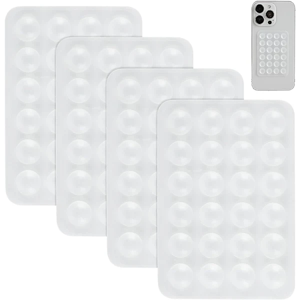 Kit Com 4 Suportes De Silicone Com Ventosa Para Celular, Espelho Traseiro Para Selfies E Vídeos Do Tiktok, Compatível Com Capas De Iphone E Android.