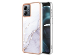 Capa Dupla Face Imd Com Efeito Mármore Eletrogalvanizado Para Motorola Moto G54