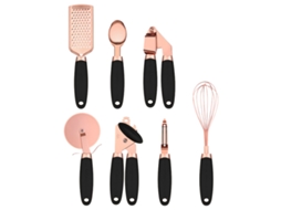 Conjunto de Utensílios de Cozinha com Cores 7 Peças Utensílios de Aço Inoxidável Revestido a Cobre NEVEANCE