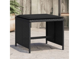 Vidaxl Bancos De Jardim Com Almofadões 4 Pcs 41x41x36 Cm Vime Pe Preto
