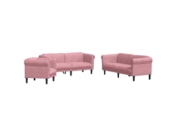Sofa Set, Sofa Sets Vidaxl Cor-de-rosa Veludo (n/a)