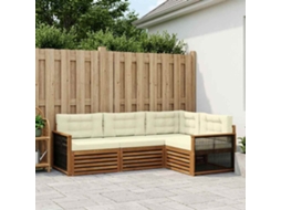 Vidaxl Conjunto De Sofás Para Exterior 4 Unid. Natural E Creme