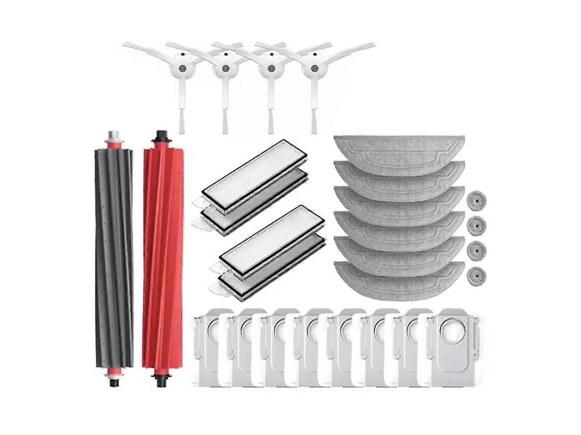 Conjunto De 28 Peças: Escova, Saco De Pó, Filtro, Esfregão E Pano De Limpeza Para Aspirador De Pó Roborock S8 Maxv Ultra. Peças De Reposição.