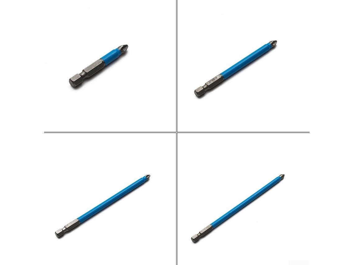 Pontas De Chave Fenda Magnéticas Ph2, 35,5 Cm (14 Polegadas), Haste Hexagonal, Antiderrapantes,