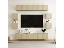 10 Pcs Conjunto Móveis Tv | Gabinete De Tv | Armário De Tv Derivados De Madeira Carvalho Sonoma