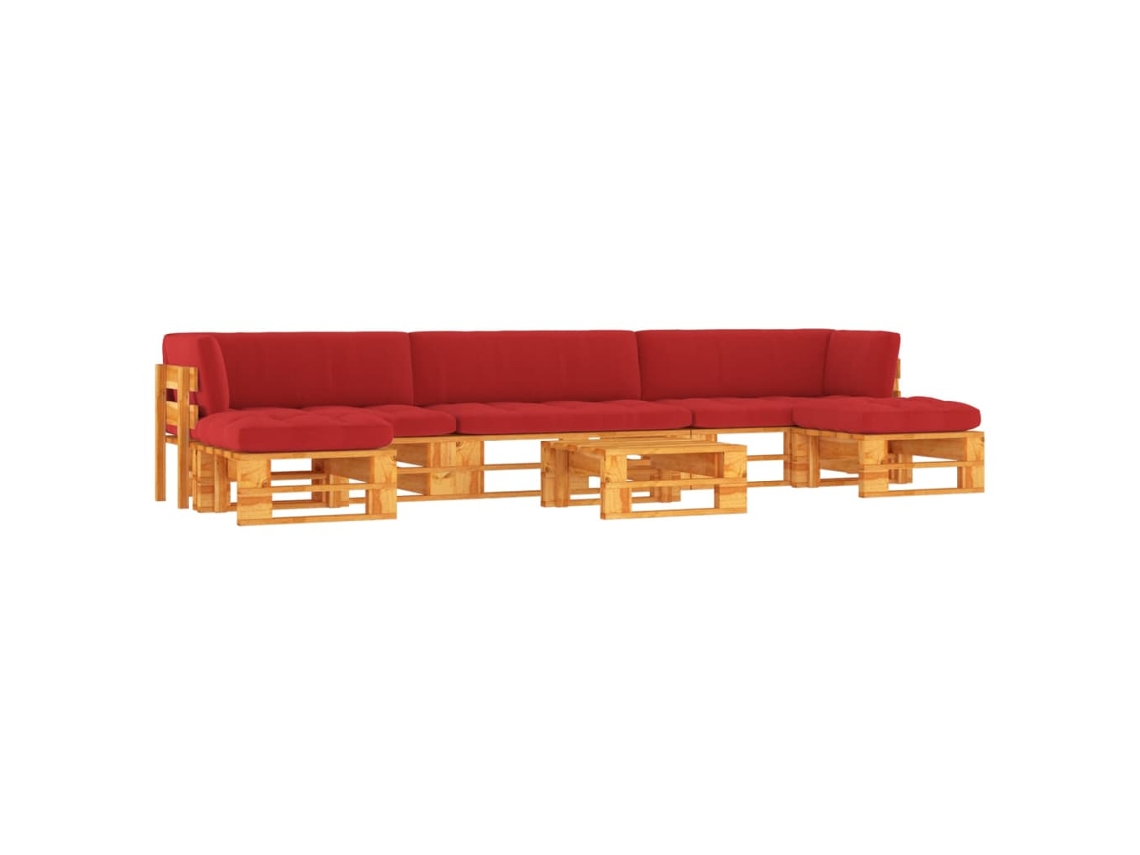 Vidaxl 6 Pcs Conjunto Lounge Paletes Pinho Impregnado Castanho Mel