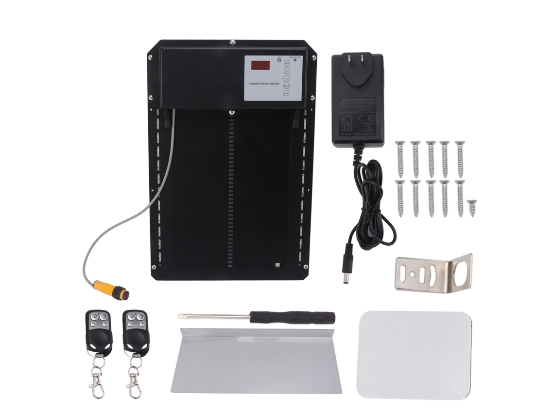 Porta Automática para Galinheiro Ip44 com Sensor de Luz, Controle Remoto e Temporizador LAXISCREED